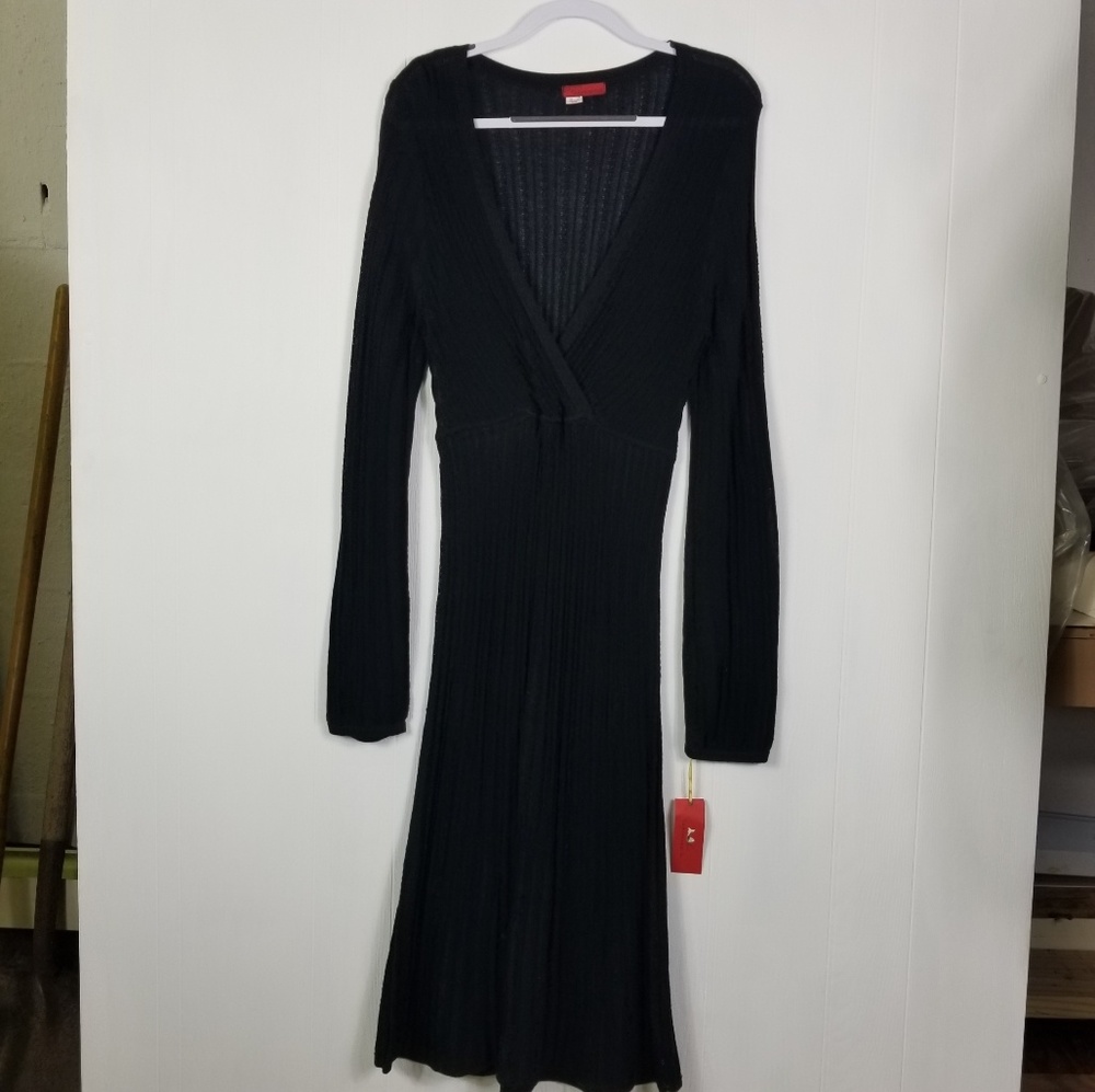 NWT Lightweight black knit dress sz L